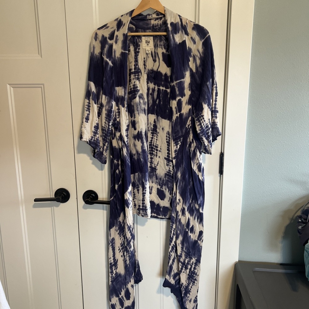 Billabong Kimono Cover-up Swim Cardigan Duster Print Beach Boho Size‎ S/M Tiedye